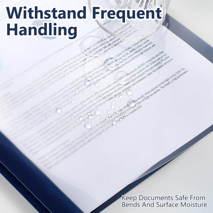 48 Pack Plastic Report Covers with 3 Prongs Presentation Folders Bulk, 100 Sheet Capacity, Clear Front Report Covers for Presentation Document Paper School Office Supplies (Blue,Black)