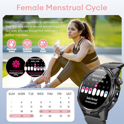 AOLON Smart Watch for Men (Answer/Make Call with 1.43'' AMOLED Display, IP68 Waterproof, 30+ Days Battery Life with100+Sport Modes Fitness Watch, Compass, Heart Rate, SPO₂ & Sleep Monitor（Silver）