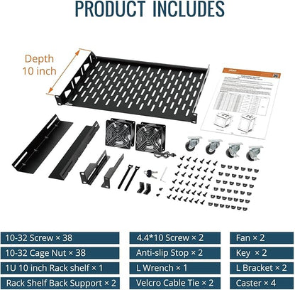Tecmojo 15U Wall Mount Rack,15U Rack 17.7 Inch Depth,Hold Up to 176 Lbs,Enclosed Wall Mount Rack Kit for 19 Inch Network,Server and AV Gear,Mesh Door(Elite Collection)