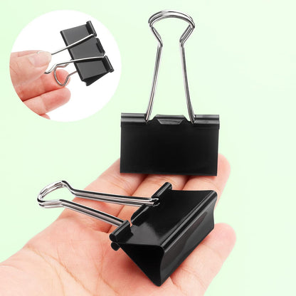 ZZTX Large Binder Clips Paper Clamps Clips Black, 1.6 Inches, 12 Pack