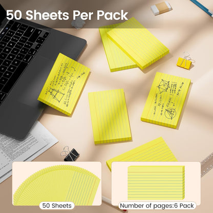 Index Cards 3x5 Inch, 300sheets, Flash Cards,Ruled Lined Yellow Note Cards Paper For Studying, Schools Supplies, College, Office And Home Organization, Note Taking Supplies