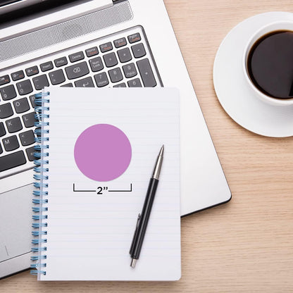 ChromaLabel 2 Inch Round Label Permanent Color Code Dot Stickers, 500 Labels per Roll, Violet