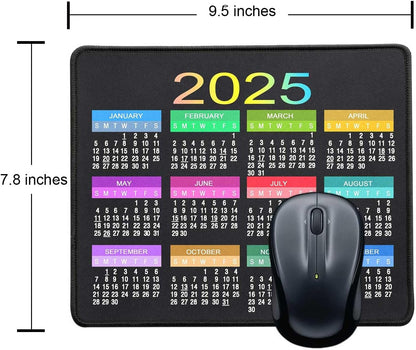 Mouse Pad with Non-Slip Rubber Base, Waterproof Computer Mousepad with Stitched Edges, Mouse Pads for Computers, Laptop, Gaming, Office & Home, 9.5 x 7.8 in (2025 Calendar Colorful)