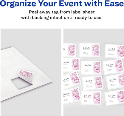 Avery Flexible Printable Name Tags, 2-1/3" x 3-3/8", Matte White, 160 Removable Name Badges (8395)