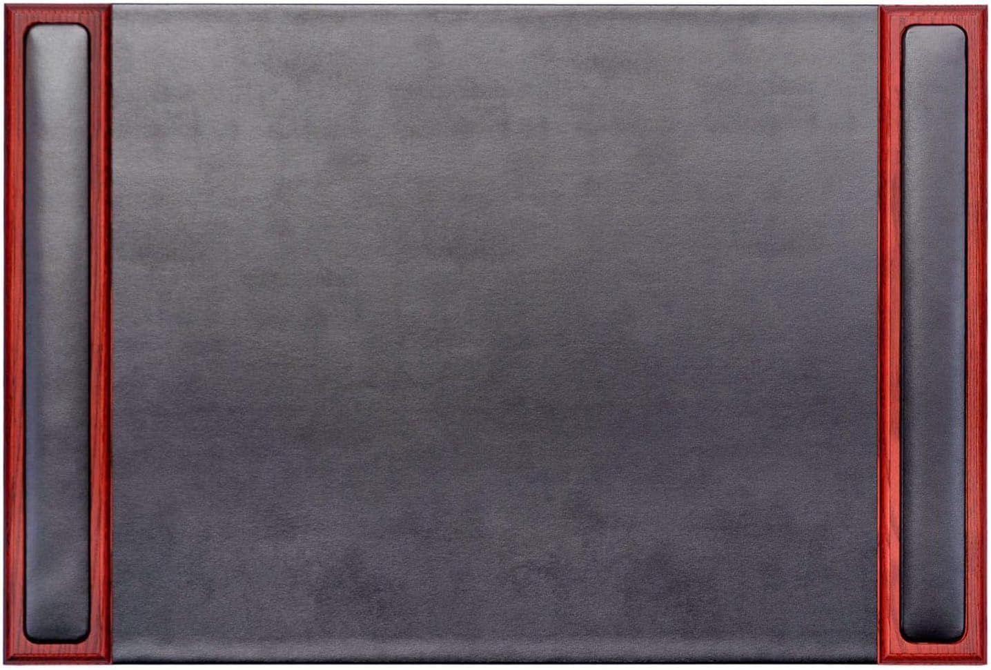 Dacasso Rosewood and Leather Desk Pad with Side-Rails, 25.5 by 17.25 Inch (P8002)