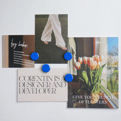 Fridge Magnets, 40 Pcs Heavy Duty Round Magnets for Whiteboard, Fridge, Locker, Office, Classroom - Blue