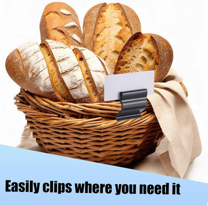 10 Pcs Plastic Bowl Sign Clip Black Food Tray Label Holders Reusable Food Tray Label Holder for Cups and Bowls Trays Baking Trays Bake Sale Signs