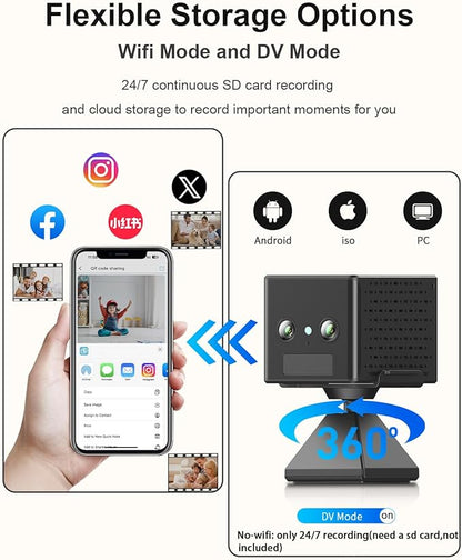 4K Wireless Security Camera, WiFi Indoor Camera, Cameras for Home Security, Baby Monitor, Nanny Cam with Night Vision, AI Motion Detection, Live View
