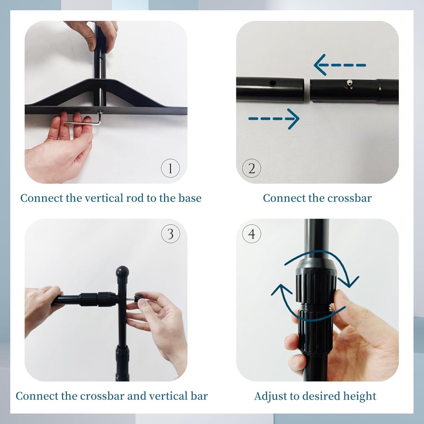 10x8ft Adjustable Metal Telescopic Tube Backdrop Stand，for Parties and Photography Sessions Heavy Duty Background Stand，Portable Install and Repeat use Banner Stand for Photoshoot，with Carrying Bag