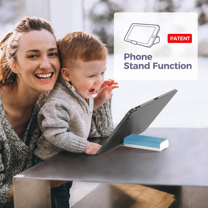 CLICK CLEAN Touchscreen Mist Cleaner, Screen Cleaner, All in One Screen Cleaner Spray with Microfiber and Phone Stand for All Phones, Laptop and Tablet Screens (Light Blue)