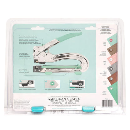 We R Memory Keepers Crop-A-Dile 2 - Big Bite Blue, Heavy Duty Single Hole Punch and Eyelet Grommet Setter with Ergonomical Grip, 1/8 or 3/16 inch Hole Puncher