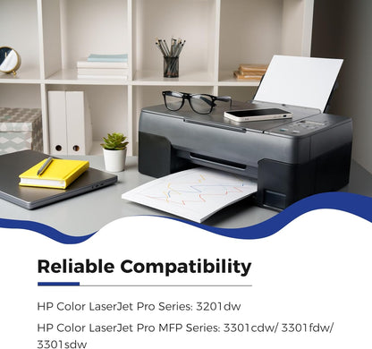 218A Toner Cartridge 4 Pack (with Chip) Compatible for HP 218A 218X Toner Cartridge for HP Color Laserjet Pro 3201dw MFP 3301cdw 3301fdw 3301sdw Printer (Black Cyan Yellow Magenta)