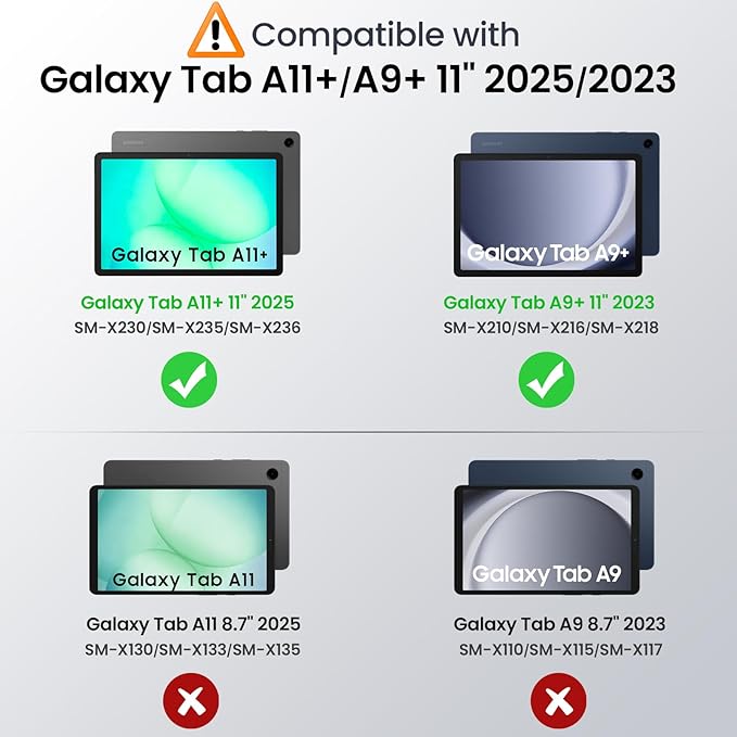 MoKo Case for Galaxy Tab A11+ Plus/A9+ 11-Inch 2025/2023, Slim Stand Protective Smart Cover with Hard PC Translucent Back Shell for Galaxy Tab A11+/A9 Plus Tablet, Auto Wake/Sleep, Midnight Green