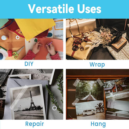 Invisible Tape Refill - Tear by Hand, 3/4'' X 1000'', 16 Rolls Gift Wrap Tape for Repairing, Back to School Supplies, Writable