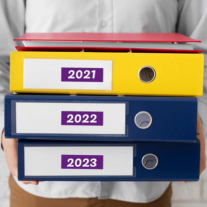 Purple Rectangle Stickers 3 x 1 Inch Color Coding Labels Vinyl Roll Self-Adhesive Waterproof Removable 500 PCS