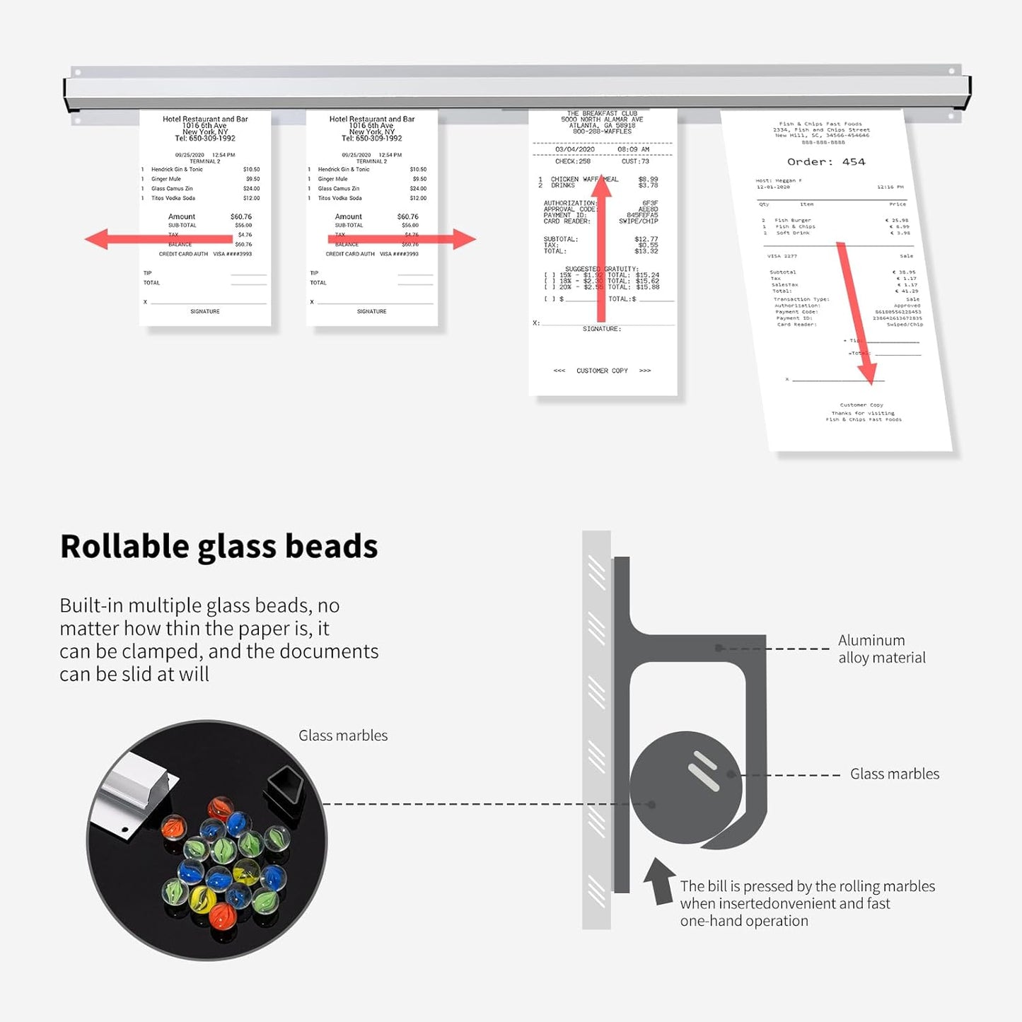 CjgyzTicket Holder for Restaurant, 28/32/36/48/60 inches, Restaurant Order Holder，Durable and Easy to use, Suitable for Commercial Kitchens, cafes, Fast-Food(32 Inch, 2 Pcs)