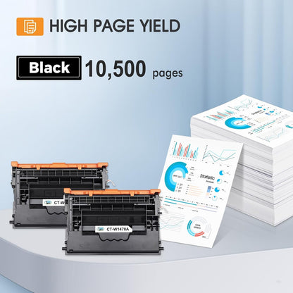 147A Black Toner Cartridge (with Chip) Compatible for HP 147A Toner Cartridge 147X W1470A W1470X for Enterprise M610n M611dn M611x M612dn M612x MFP M634h M635fht M635h M636fh Printer Ink 2-Pack