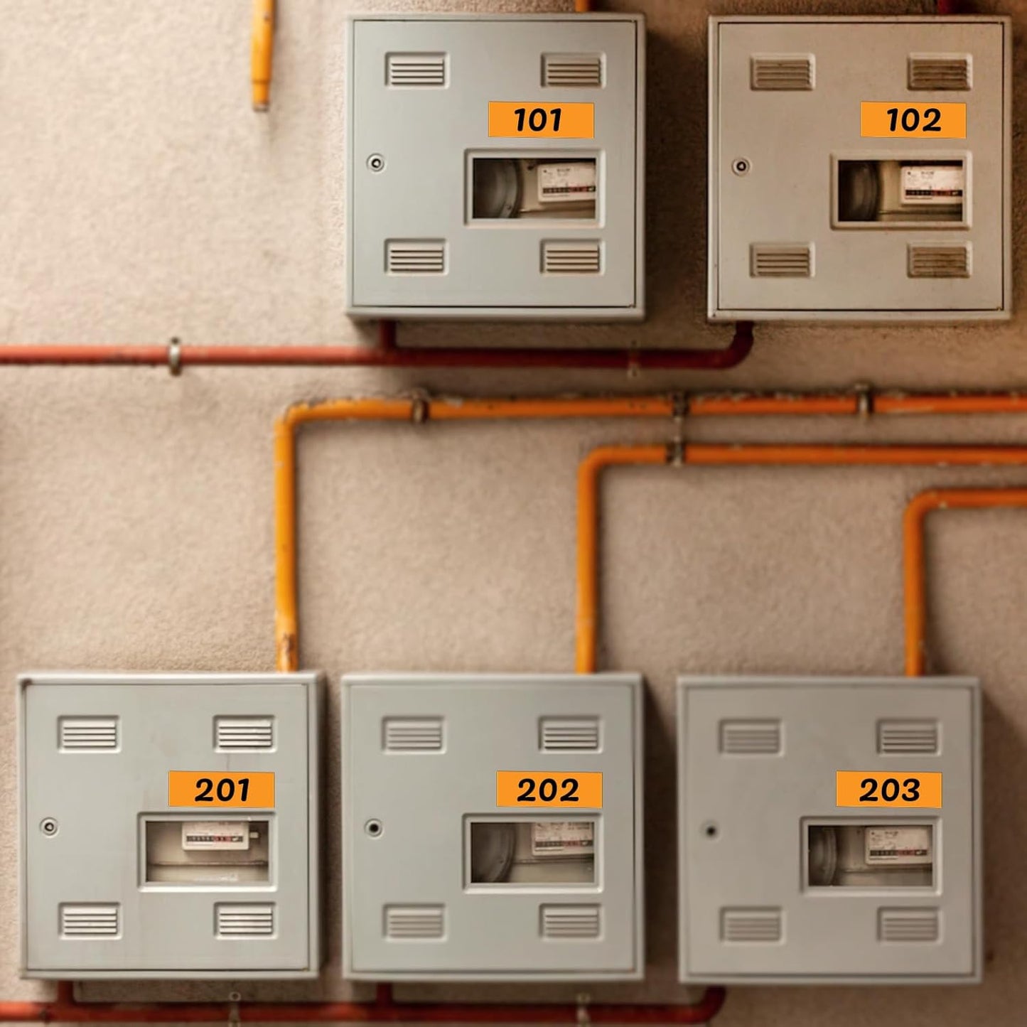 Orange Rectangle Stickers 3 x 1 Inch Color Coding Labels Vinyl Roll Self-Adhesive Waterproof Removable 500 PCS