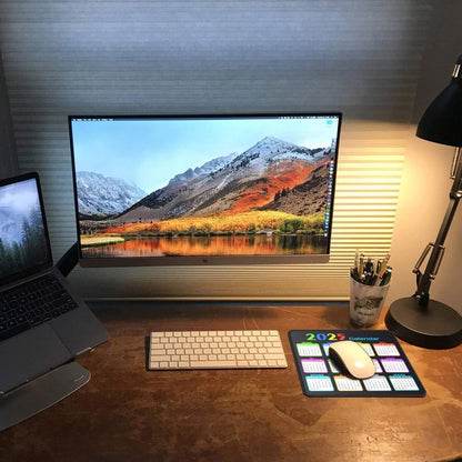Calendar Mouse Pad 9.5 X 7.8 in, Mouse Pads with Stitched Edges and Non-Slip Rubber Base, Home Office Desk Decor Accessories for Computer Laptop Work Gaming (White 2025)