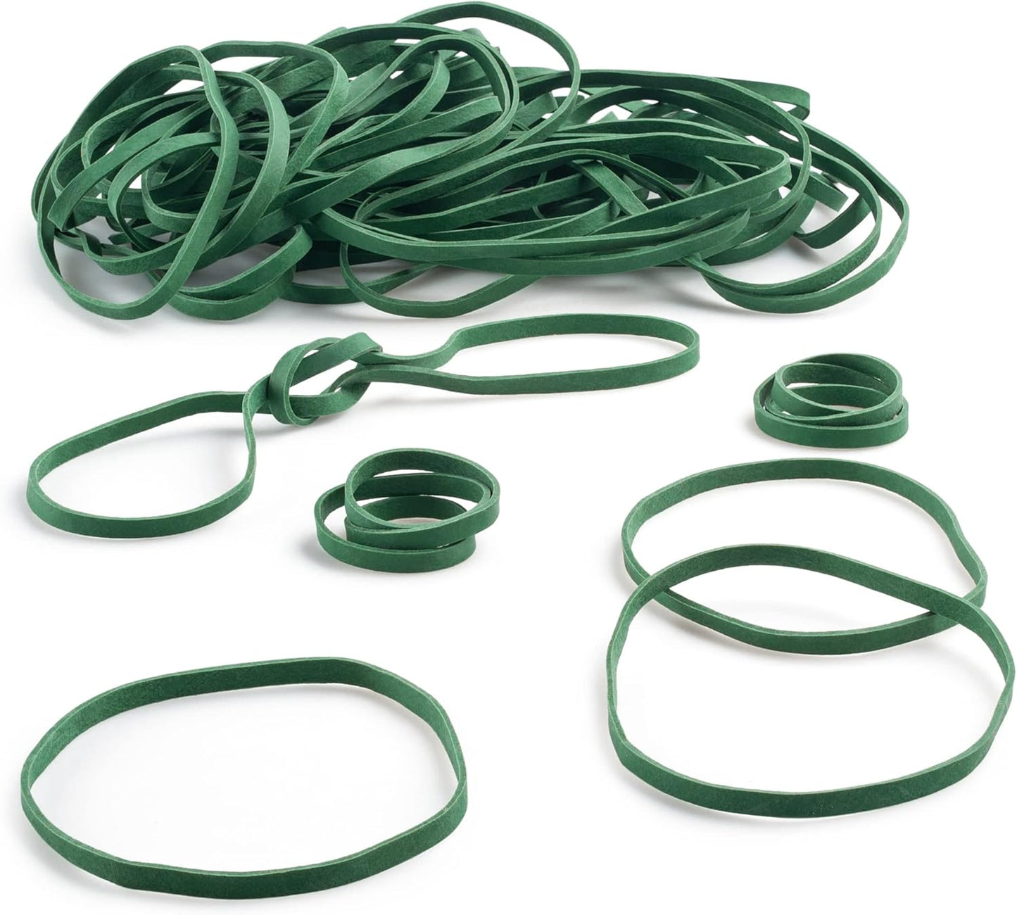 PlasticMill Green Rubber Bands Size 33 (3 1/2" x 1/8") - #33 Colored Rubber Bands Office Supplies - Strong, Elastic Bands for Crafts, Balloon Garland, Cash, File Folders (100-Pack)