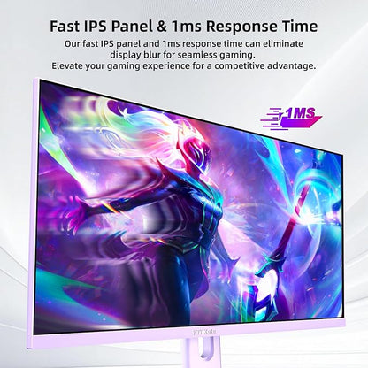 27 inch Gaming Monitor, 180Hz Computer Monitor QHD 1440P Fast IPS Panel Pc Monitor, sRGB100%,1ms, DisplayPort/HDMI/Eye Care/Wall Mount Compatible-Purple