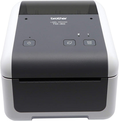 Brother TD4410D 4-inch Thermal Desktop Barcode and Label Printer, for Labels, Barcodes, Receipts and Tags, 203 dpi, 8 IPS, Standard USB and Serial, 6.1"x7.1"x8.8"