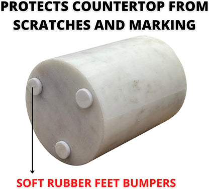 Natural Marble Pencil Pen Holder Stand for Desk, Makeup Brush Cup for Girls, Bathroom Tumbler Cup, Durable Office & Home Organizer Pencil Holder