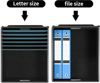Huolewa Decorative File Organizer Boxes Office Document Storage with Lids, Linen File Storage Organizer Boxes, Universal Hanging Filing Organization Box for Letter/Legal Folder,Home File Storage Bins