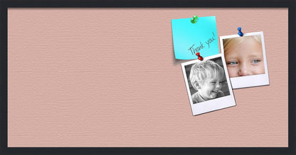 PinPix 36x18 Inch Cork Bulletin Board. This Decorative Framed Pin Board Comes with Pink Pastel Design and a Satin Black Frame. Ideal for Home Office Decor or Message Board (PinPix-1813)