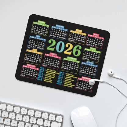 2026 Mouse Pad Calendar,Computer Mouse Pads Calendars Non-Slip Rubber Desk Mat Mousepad Gaming Office Keyboard Mat (9.45x7.87 in)