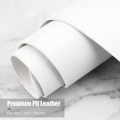 Hsurbtra Desk Pad, 30" x 14" PU Leather Desk Mat, XL Extended Mouse Pad, Waterproof Desktop Blotter Protector, Non-Slip Ultra Thin Large Laptop Keyboard Writing Mat for Office Home, White