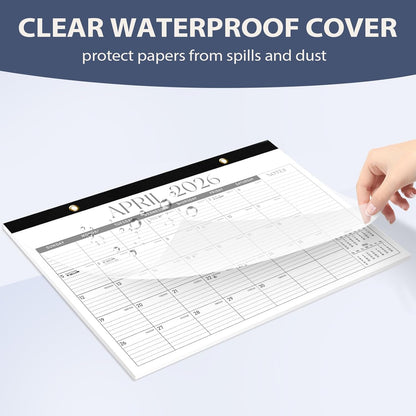 Desk Calendar 2025-2026, 18 Months (July 2025 to December 2026) - Large Size 17" x 12" Desktop/Wall Monthly Calendar with To Do List, Personal Desk Calendar Planner for Home, School, Office - Black