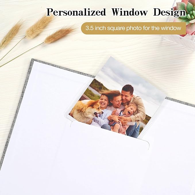 Mublalbum 10x10 Inch DIY Scrapbook Photo Album with 40 Plastic Sleeves 80 Pages Linen Cover 3 Ring Folder Binder for Wedding Baby Family and DIY Projects (Pink)