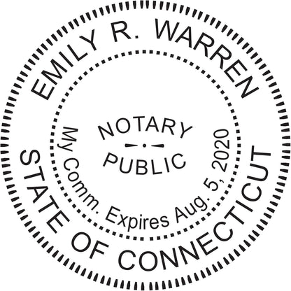 Round Notary Pre-Inked Stamp for State of Connecticut