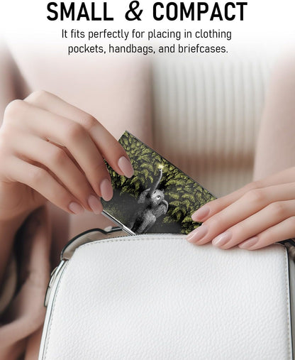 Business Card Metal Slim Organizer, Professional Stainless Steel Square Pocket Wallet for Office Workers, Compact and Portable for Pockets (Elephant A)