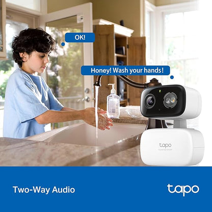 Tapo 2K 3MP Pan/Tilt Indoor/Outdoor Security Camera - Free Person/Baby Cry Detect & Track, 360° View, Color Night Vision, SD/Cloud Storage, Works w/Alexa & Google Assistant, HybridCam 360 (2-Pack)