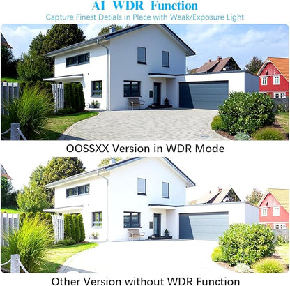 OOSSXX (HD 2.7K 5.0MP with Audio Outdoor Wired Security Camera Systems PoE Outdoor Surveillance Video System