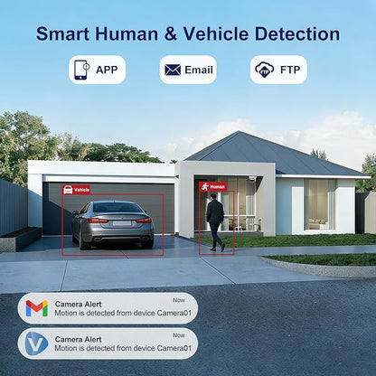 Anpviz 4K Dual Lens PoE IP Security Camera Outdoor 180 Degree Panoramic Wide Angle, 8MP PoE Camera with Smart Dual Light, Human/Vehicle Detection, Two Way Talk, 512GB SD Slot, Full Metal (U Series)