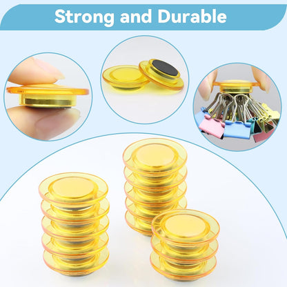 ZDZBLX Fridge Magnets, 28 Pack Strong Magnets for Refrigerator, Whiteboard, Locker, Classroom, Office (Yellow)