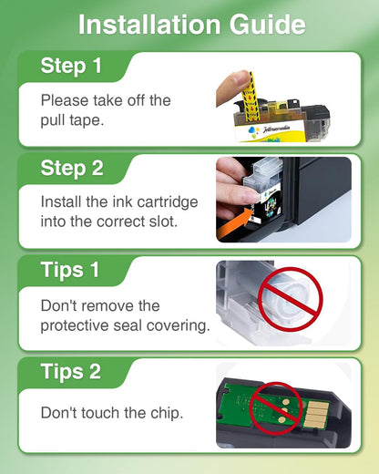 4Pack LC404 Ink Cartridges for Brother Printer MFC-J1205W Replacement for Brother LC 404 LC-404 Ink Cartridges for MFC-J1205W MFC-J1215W Printer(Black Cyan Magenta Yellow)