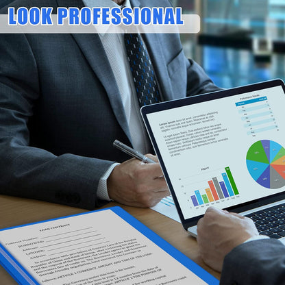 Teling 72 Pack Clear Front Report Covers Bulk Business Report Covers Plastic Presentation Folders Resume Portfolio Folder Paper Binder with 3 Prongs for Presentation Document School Office (Blue)