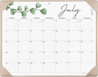 Cabbrix Desk Calendar 2025-2026 with Desktop Mat, Large Desk Pad Calendar 21" x 16-1/2" July 2025 to December 2026, Desk Blotter Calendar for Home School and Office, Apricot