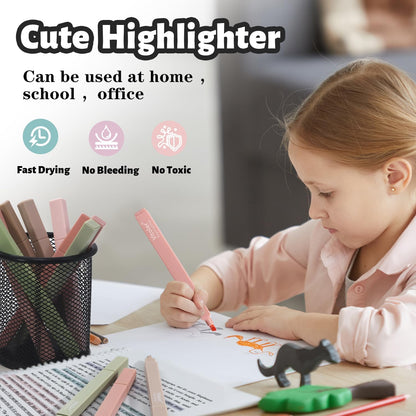 Vitoler Highlighters Assorted Colors,8pcs No Bleed Bible Chisel Tip Highlighters,Aesthetic High lighters for School Office Supplies