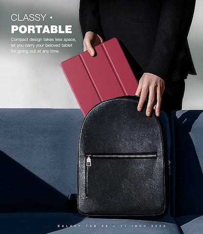 TiMOVO Case for Samsung Galaxy Tab A9+/A9 Plus 11 Inch 2023, Slim Lightweight Stand Hard Back Shell Protective Cover for Galaxy Tab A9+ Tablet SM-X210/X216/X218, Auto Wake/Sleep, Wine Red