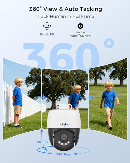 Hiseeu 6MP PoE Secuirty Camera System,with 2PCS 5MP PoE Wired Security Cameras Outdoor&Indoor,2-Way Audio,Color Night Vision,Remote Access,500GB HDD for Home Surveillance