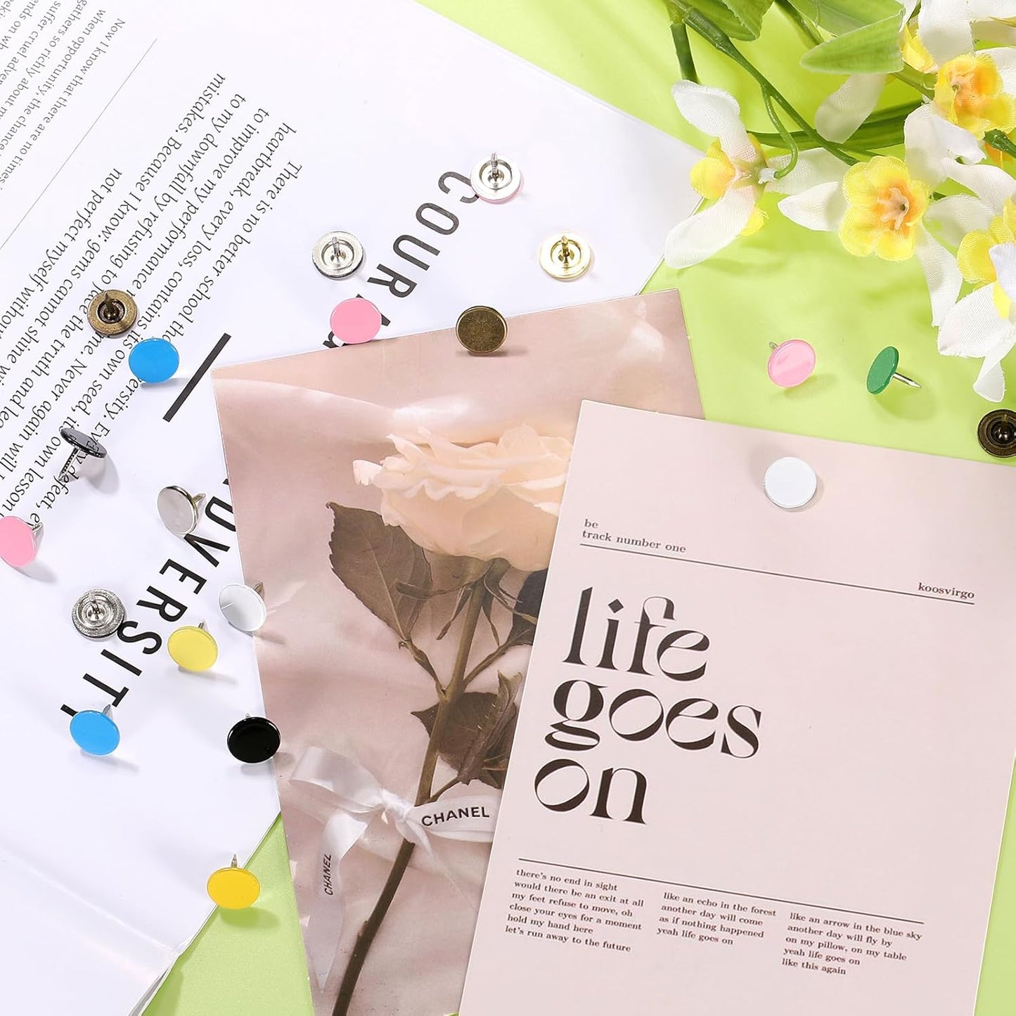 uxcell 60Pcs Upholstery Tacks, 11mmx10mm Flat Head Thumb Tack Decorative Furniture Nails Push Pins for Furniture Sofa Headboards, Blue