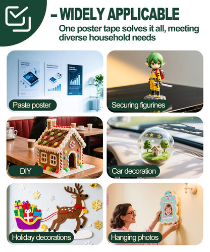 Extra Large 1.18" Museum Sticky Putty Heavy Duty Removable No Residue, Upgraded Easy-Peel Film, Wall Putty for Hanging Things, Crafts, Balloons, Posters & DIY, 84 Pcs