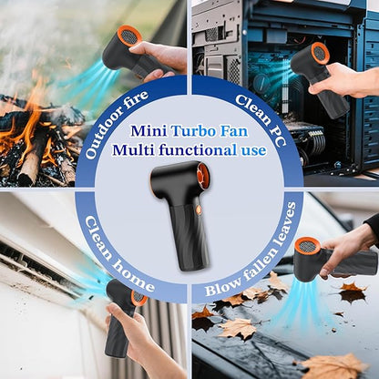 Electric Air Duster, 130,000 RPM High-Speed Compressed Air Duster, Rechargeable Portable Cordless Air Blower 3 Gear Mini Turbo Fan Jet Dry Blower with Non-Slip Handle for PC Car Electronics Cleaning
