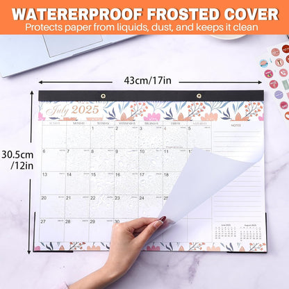 Lateefah Desk Calendar 2025-2026, Runs July 2025 to December 2026, 2025 Desk Pad Calendar with to-do List, 18 Monthly 17" x 12" Desk Calendar for School, Home or Office