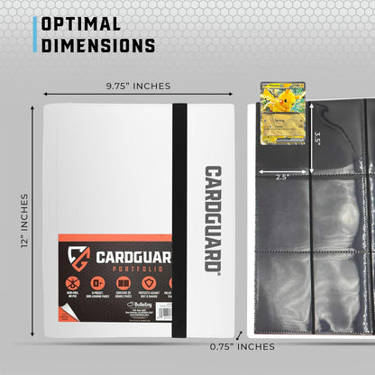 Trading Card Binder Pro-Folio – 9 Pocket Binder - Side-Loading Album, Durable & Acid-Free Storage for Pokémon, YuGiOh, MTG, TCG, Game & Sports Cards, White